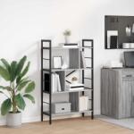 vidaXL Raft pentru carti Gri Sonoma 75 x 30 x 123, 5 cm Lemn compozit GartenMobel Dekor (883967) Biblioteca