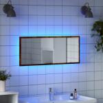 vidaXL Oglinda de baie LED stejar fumuriu 100x8, 5x37 cm lemn prelucrat GartenMobel Dekor (856272)
