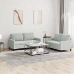 vidaXL Set de canapele cu perne, 2 piese, gri deschis, catifea GartenMobel Dekor (3201496) Canapea