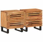 vidaXL Noptiere, 2 buc. , 40x33x46 cm, lemn masiv de acacia GartenMobel Dekor (377429)
