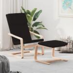 vidaXL Scaun de relaxare cu taburet, negru, textil GartenMobel Dekor (3154416)