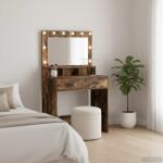 vidaXL Masa de Machiaj Stejar fumuriu 79 x 41 x 135 cm Lemn compozit GartenMobel Dekor (865086)