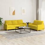 vidaXL Set de canapele cu perne, 2 piese, galben deschis, textil GartenMobel Dekor (3201311) Canapea