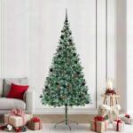 vidaXL Brad de Craciun artificial cu 300 LED Verde 210 cm PVC si Otel GartenMobel Dekor (3396724)