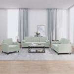 vidaXL Set de canapele, 3 piese, cu perne, gri deschis, catifea GartenMobel Dekor (3201954) Canapea