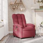 vidaXL Fotoliu de masaj rabatabil, rosu vin, material textil GartenMobel Dekor (371742)