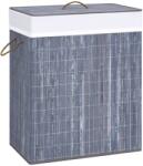 vidaXL Cos de rufe din bambus cu 2 sectiuni, gri, 100 L GartenMobel Dekor (320742)