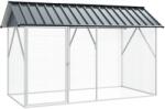 vidaXL Cusca pentru pasari Antracit 227 x 112 x 141 cm Otel Galvanizat GartenMobel Dekor (4100924)