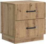 vidaXL Noptiera cu 2 sertare, stejar artizanal, 43 x 34, 5 x 44, 5 cm (895233)