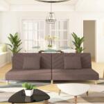 vidaXL Canapea extensibila cu 2 locuri, 2 perne, gri taupe, textil GartenMobel Dekor (375897) Canapea