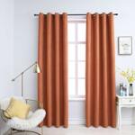 vidaXL Draperii opace cu inele metalice, 2 buc. , ruginiu, 140x175 cm GartenMobel Dekor (134470)