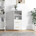 vidaXL Servanta, alb extralucios, 34, 5x34x90 cm, lemn compozit GartenMobel Dekor (828654) Comoda