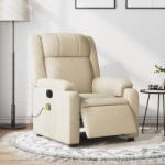 vidaXL Fotoliu electric de masaj rabatabil, crem, textil GartenMobel Dekor (3205199)