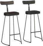 vidaXL Scaune de bar 2 buc Negru 49x43x103 cm Lemn masiv Mango GartenMobel Dekor (4013515)