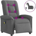 vidaXL Fotoliu electric de masaj rabatabil, gri închis, textil GartenMobel Dekor (3303245)