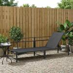 vidaXL Sezlong Negru 200 x 62 x 59, 5 cm Textilena GartenMobel Dekor (42025091)