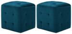 vidaXL Noptiere, 2 buc. , albastru, 30x30x30 cm, tesatura din catifea GartenMobel Dekor (249016)