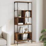 vidaXL Biblioteca cu 5 niveluri, stejar fumuriu, 76x33x188, 5 cm, lemn GartenMobel Dekor (839005) Biblioteca