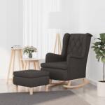 vidaXL Fotoliu balansoar cu taburet, gri închis, material textil GartenMobel Dekor (3121273)