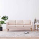 vidaXL Canapea cu 3 locuri, crem, material textil GartenMobel Dekor (281352) Canapea