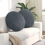 vidaXL Perne de Sezut 2 pcs Gri închis Ø 40 x 13 cm Catifea GartenMobel Dekor (42014212)