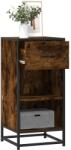 vidaXL Dulap, stejar fumuriu, 35, 5x35x76 cm, lemn prelucrat si metal GartenMobel Dekor (848956) Comoda