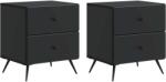 vidaXL Set 2 noptiere negre cu 4 sertare, 43 x 34, 5 x 47, 5 cm, lemn prelucrat (895448)