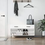 vidaXL Bancheta pantofar, alb extralucios, 102x35x55 cm, lemn compozit GartenMobel Dekor (829734) Pantofar
