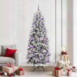 vidaXL Brad de Craciun artificial cu 300 LED cu suport Alb 210 cm GartenMobel Dekor (3396063)