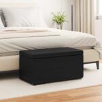 vidaXL Taburet Negru Piele ecologica si lemn stratificat GartenMobel Dekor (876786)