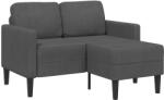 vidaXL Canapea cu 2 locuri si sezlong în forma de L, gri închis, 125 cm, in GartenMobel Dekor (4107077) Canapea