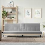 vidaXL Canapea extensibila cu suporturi de pahar, gri deschis, textil GartenMobel Dekor (351863) Canapea