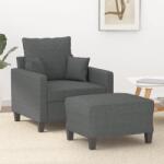 vidaXL Fotoliu canapea cu taburet, gri închis, 60 cm, textil GartenMobel Dekor (3201082) Canapea