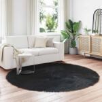 vidaXL Covor din Lana Faux Tafalla Negru Ø 160 cm Poliester GartenMobel Dekor (42021582) Covor