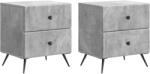 vidaXL Set 2 noptiere cu 4 sertare, gri beton, 43 x 34, 5 x 47, 5 cm (895452)