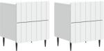 vidaXL Set 2 noptiere albe cu 4 sertare, lemn prelucrat, 43x34, 5x49, 5 cm (894296)