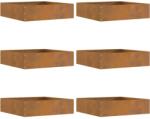 vidaXL Margine pentru gazon 6 pcs Ruginit 50 x 50 x 13 cm GartenMobel Dekor (874729)