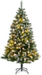 vidaXL Brad Craciun artificial articulat cu 300 LED-uri/globuri 240 cm GartenMobel Dekor (3210395)