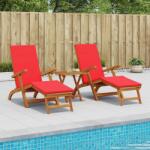 vidaXL Sezlong pliabil si culisant 2 pcs Rosu 55 x 146 x 91 cm GartenMobel Dekor (42025011)