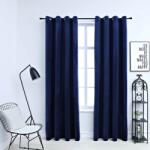 vidaXL Draperii opace & inele 2 buc. albastru închis 140x175cm catifea GartenMobel Dekor (134528)