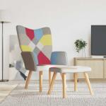 vidaXL Scaun de relaxare cu taburet, textil, petice GartenMobel Dekor (328184)