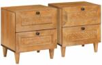 vidaXL Set 2 noptiere din lemn masiv de acacia, maro deschis, 40x33x46 cm (4018079)