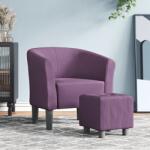 vidaXL Fotoliu tip cuva cu taburet, violet, material textil GartenMobel Dekor (356440)
