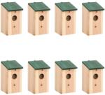 vidaXL Casute de pasari, 8 buc. , 12x12x22 cm, lemn GartenMobel Dekor (276006)