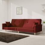 vidaXL Canapea extensibila cu 2 locuri, 2 perne, rosu vin, textil GartenMobel Dekor (375746) Canapea