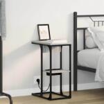 vidaXL Noptiera gri sonoma cu statie de încarcare, 41, 5 x 26 x 60, 5 cm (859593)