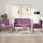 vidaXL Seturi de canapele 3 pcs Violet 115 x 56 x 80 cm placaj GartenMobel Dekor (3406224) Canapea