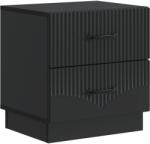 vidaXL Noptiera neagra cu 2 sertare din lemn prelucrat, 43 x 34, 5 x 44, 5 cm (895217)