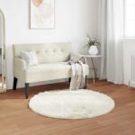 vidaXL Covor din Lana Faux Tafalla Alb Ø 120 cm Poliester GartenMobel Dekor (42021471) Covor