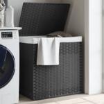 vidaXL Cos de rufe cu 2 sectiuni, gri, 53x35x57 cm, poliratan GartenMobel Dekor (372036)